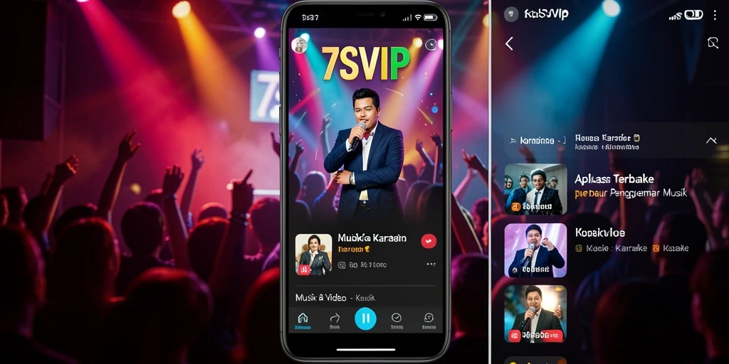 Tampilan antarmuka 7SVIP yang menarik untuk Karaoke.