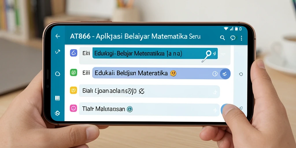 Antarmuka aplikasi AT866 menampilkan fungsi Belajar Matematika yang menarik.