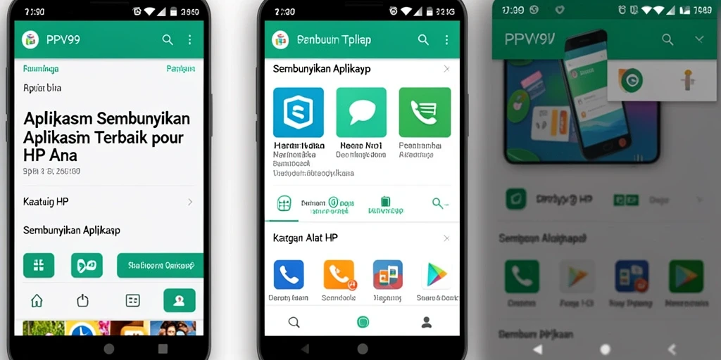 Tampilan antarmuka PPV99 untuk menyembunyikan aplikasi dengan mudah.