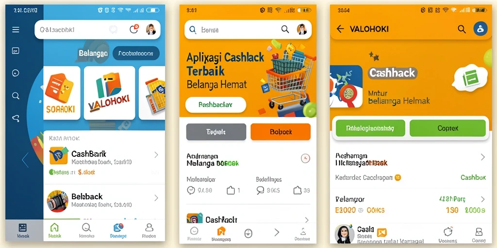 Tampilan utama antarmuka aplikasi VALOHOKI yang menampilkan Cashback.