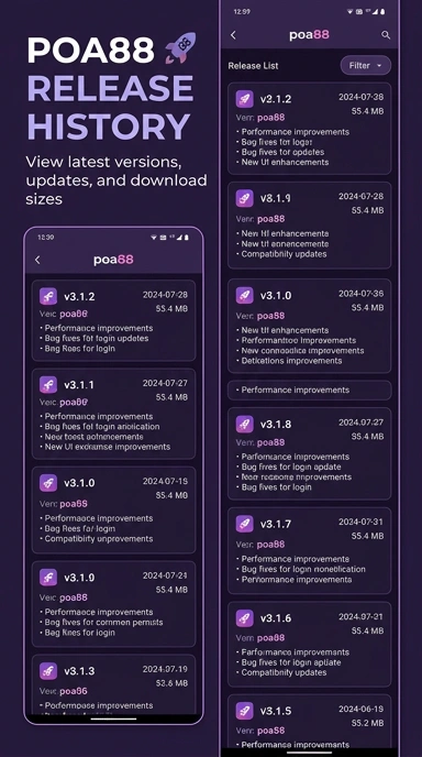 Riwayat Versi Aplikasi poa88 untuk Android